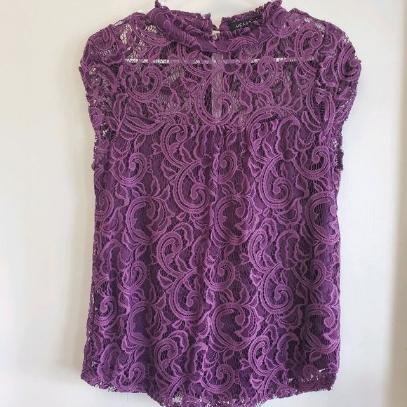 Heart Soul Tops - 🆑️ Lace Top with Sewn-in Camisole